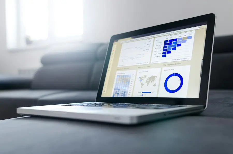 Laptop displaying live data dashboards